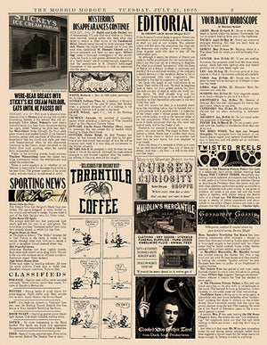 The Morbid Morgue #1 FREE downloadable newspaper of Dreary ME