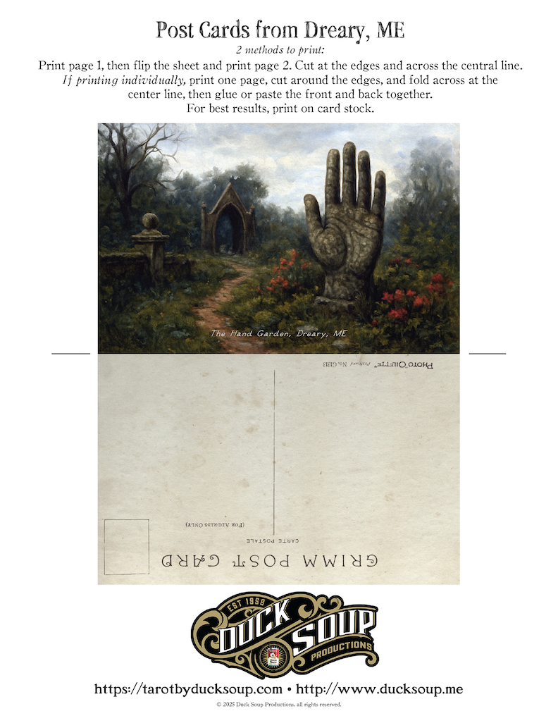 "Perturbing Places" Post Cards from Dreary, ME, Set 1: FREE downloadable, printable cards