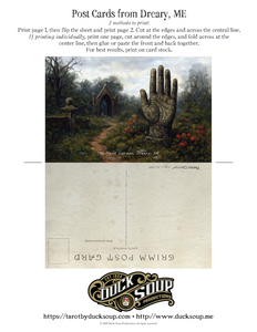"Perturbing Places" Post Cards from Dreary, ME, Set 1: FREE downloadable, printable cards