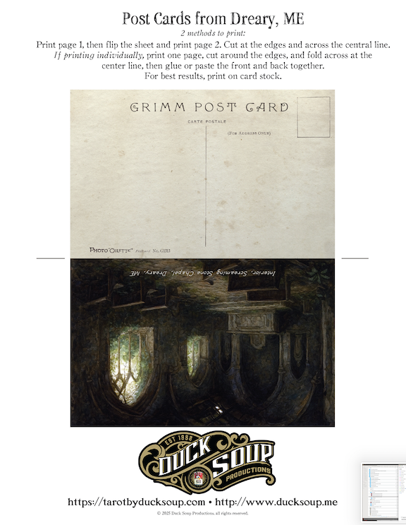 CREEPY CORRESPONDENCE No. 1 plus "Perturbing Places" Post Cards Vol. 5 -- FREE Printable Download